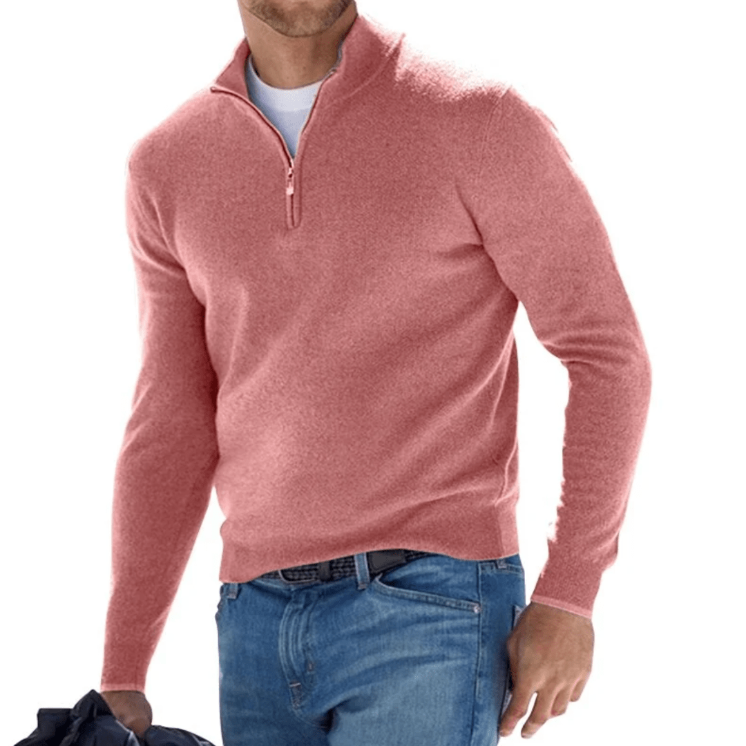 James｜Herensweater met halve rits