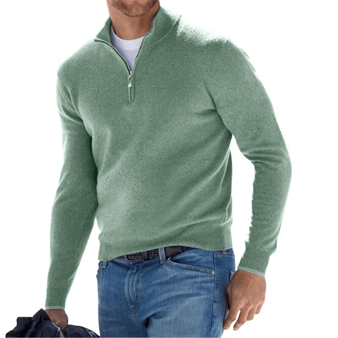 James｜Herensweater met halve rits