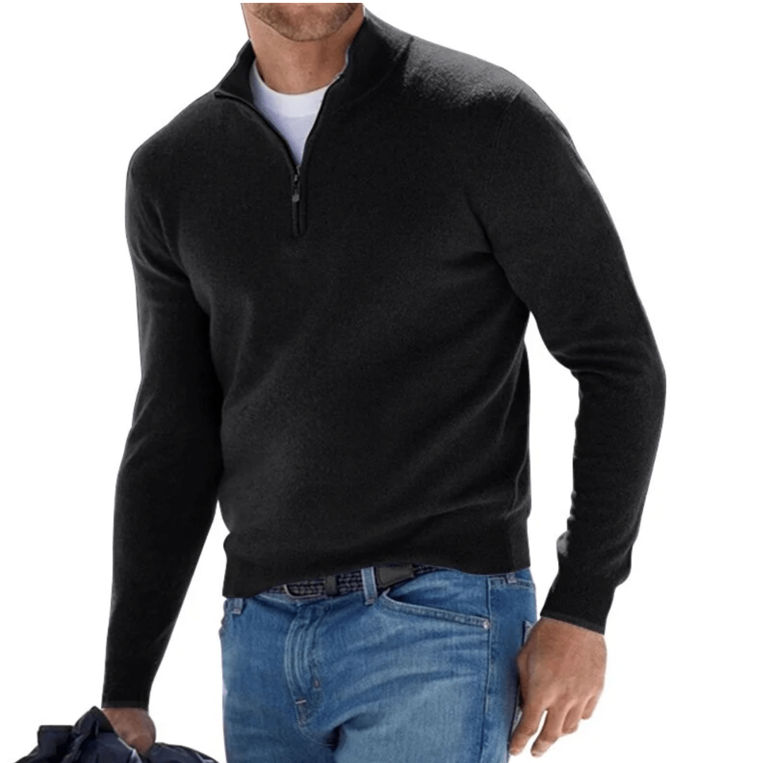 James｜Herensweater met halve rits